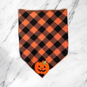 DOG Bandana - Pumpkin Plaid - Size L Large